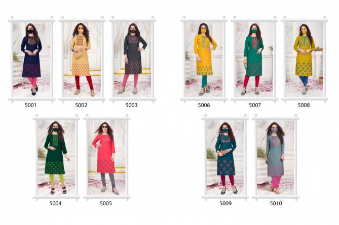Nitisha Chingari 5 Latest Fancy Casual Regular Wear Heavy Soft Cotton Kurti Collection
